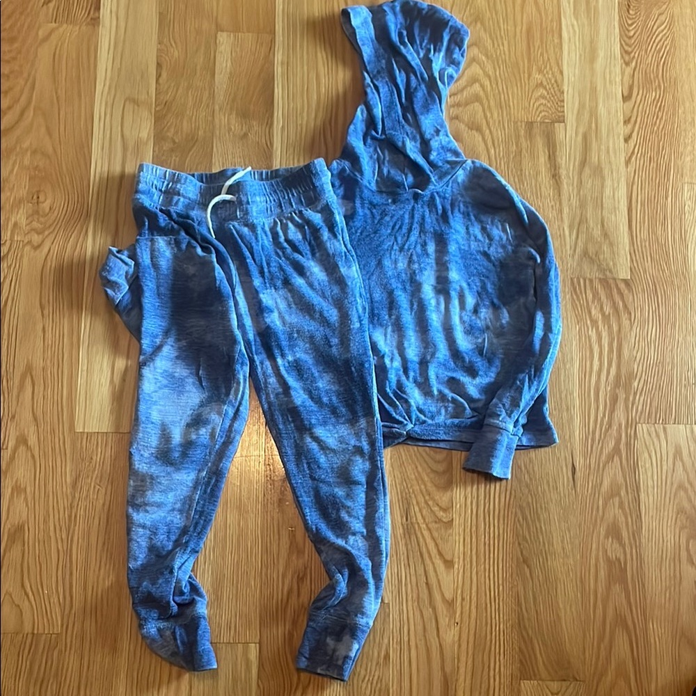 Blue Tie-Dye Kids Jogger Set